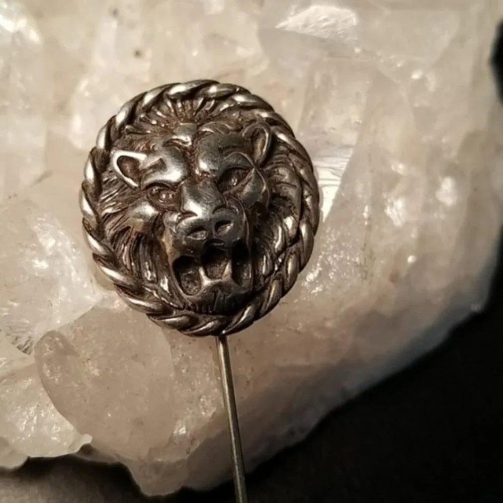 Vintage Sterling Roaring Lion Stick Pin